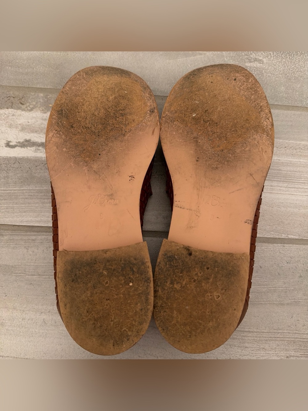 J. Crew Winona Penny Loafers in Woven Italian leather Women's Size 9 Brown - Picture 12 of 15
